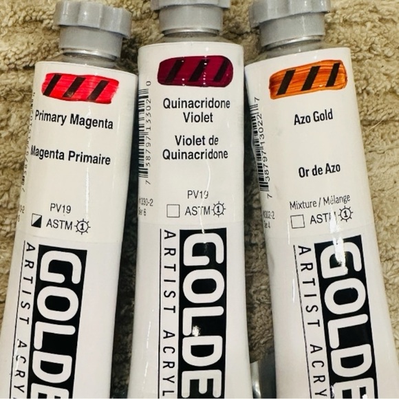 Art Supply Set Golden Heavy Body Paint Lot of 27 with Brushes, Canvas, Sta-Wet - Picture 10 of 16